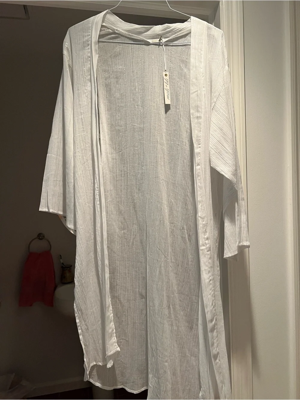Lightweight White beach Duster Jacket